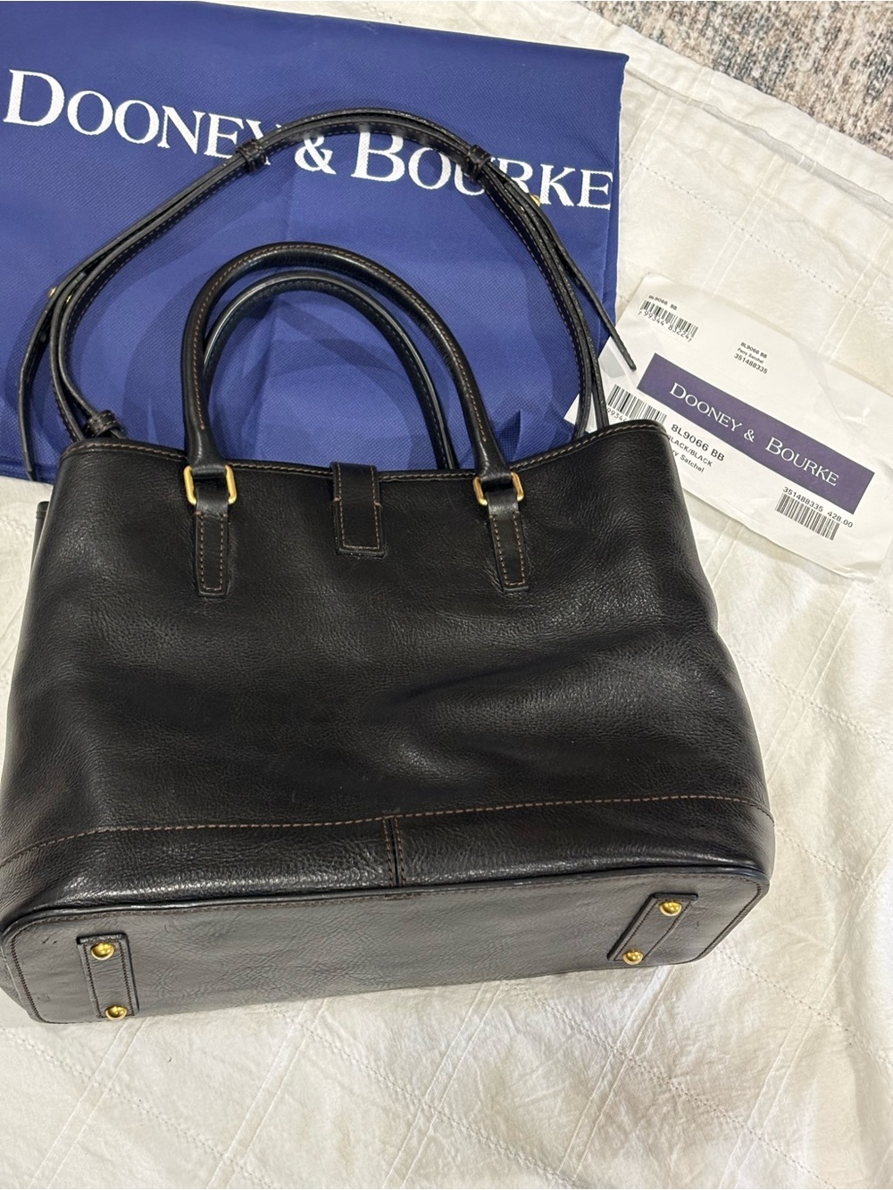 Dooney & Bourke Perry Satchel in Florentine Black Leather - Picture 7 of 11